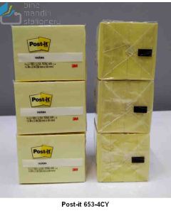 3M Post-it 653-4CY Sticky Note Canary Yellow 38x51mm