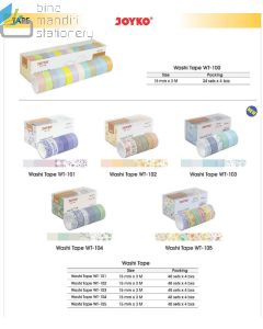 Gambar Selotip Kertas Warna Motif Joyko Washi Tape WT-105 (15mm x 3M) 6 Colors merek Joyko