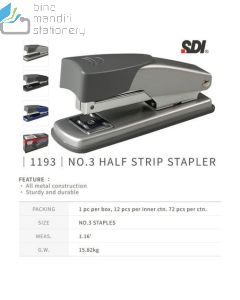 Katalog stationery SDI 1193 Stapler Metal No. 3 (Half) Alat Jepret Kertas dan gambarnya