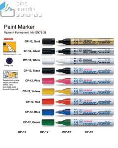 Foto Spidol Permanent Hitam Snowman CP-12 Paint Marker Black supplier lengkap Snowman