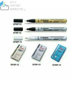 Gambar Snowman EFWP Extra Fine Point White Marker Spidol Putih Permanent merek Snowman