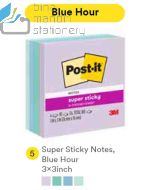 Contoh Alat Perlengkapan Kantor merk 3M Post-it , Gambar Produk 3M Post-it 654-4SSBLUHR Super Sticky Note Blue hour 76x76mm 360 Sheets harga 50700 di Toko Peralatan Sekolah Murah