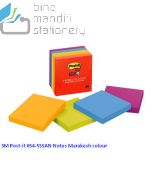 Contoh Alat Perlengkapan Kantor merk 3M Post-it , Gambar Produk 3M Post-it 654-5SSAN Super Sticky Note Playfull 76x76mm 450 Sheets harga 62000 di Toko Peralatan Sekolah Murah